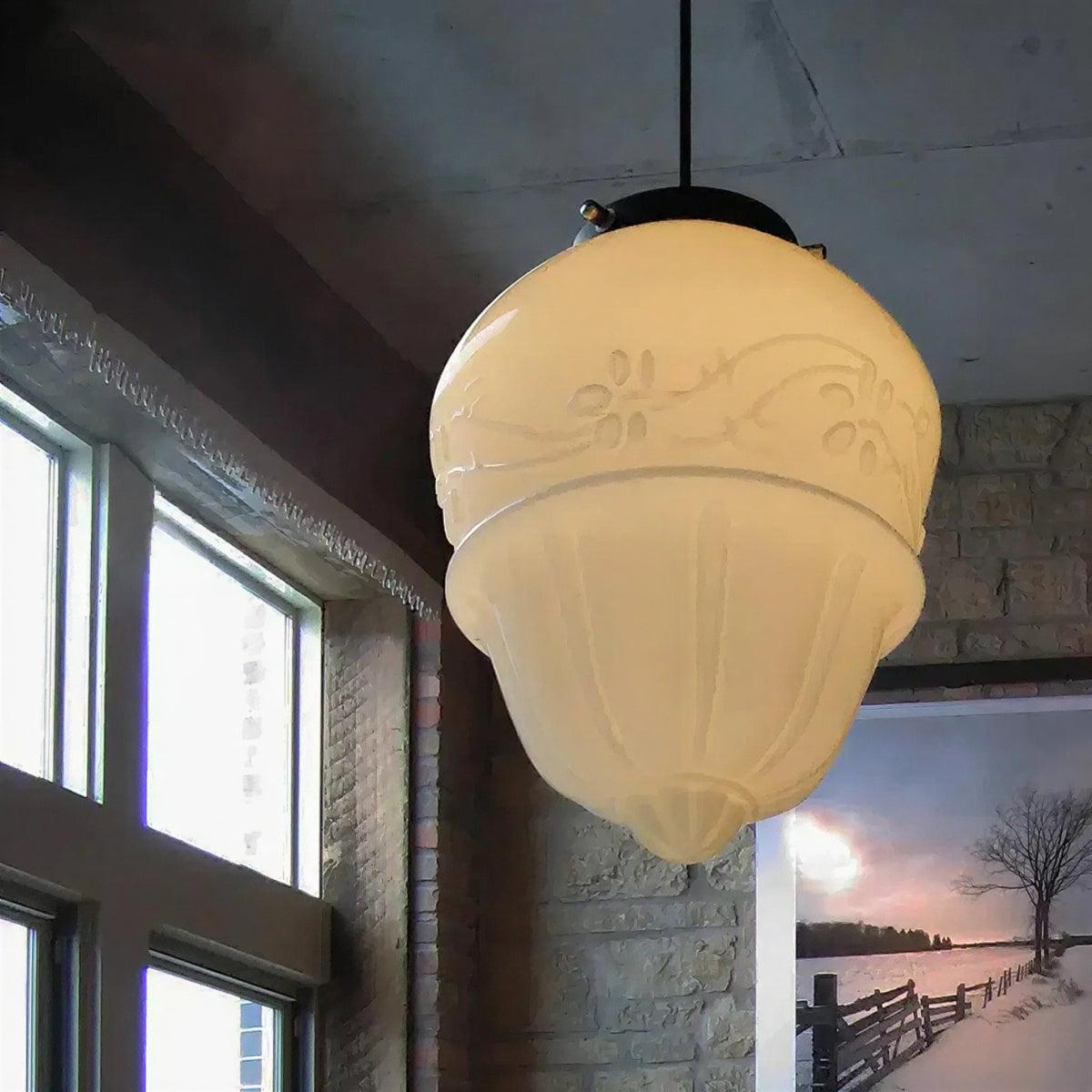 Modern Ceiling Pendant Light With Hanging Geometric Frosted Shade Fixture