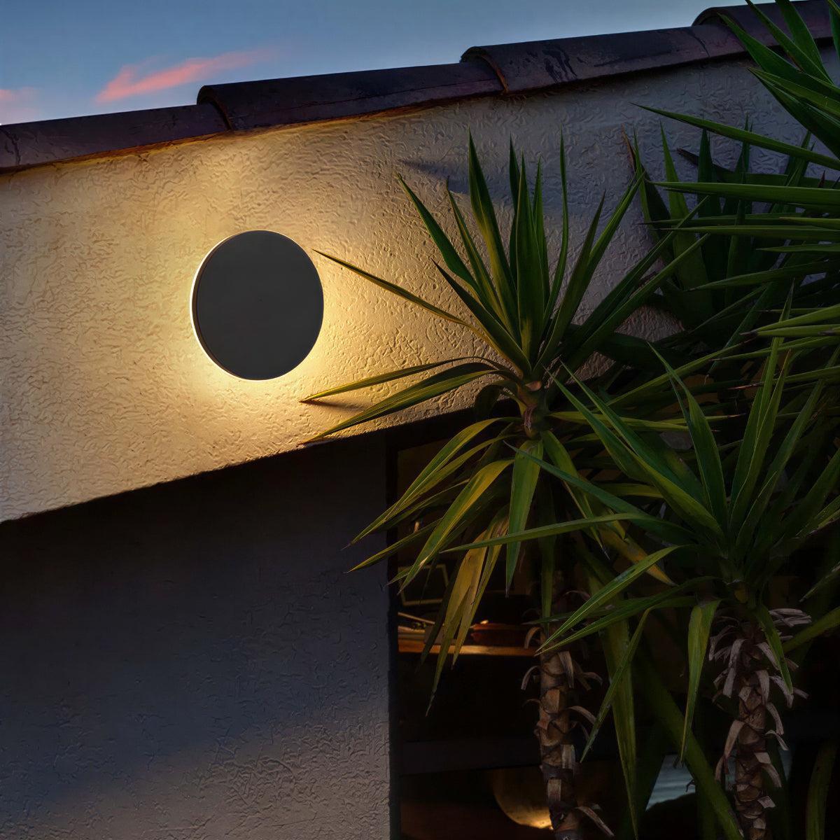 Modern Circular Outdoor Wall Lights With Minimalist Halo Glow