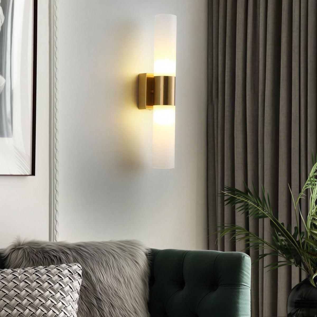 Modern Double Headed Wall Light With Up Down LED Lighting And Minimalist Design