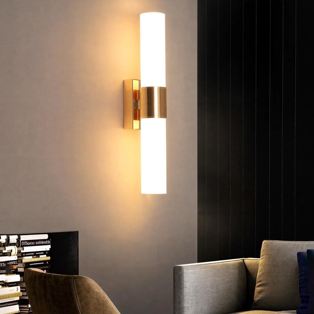 Modern Double Headed Wall Light With Up Down LED Lighting And Minimalist Design