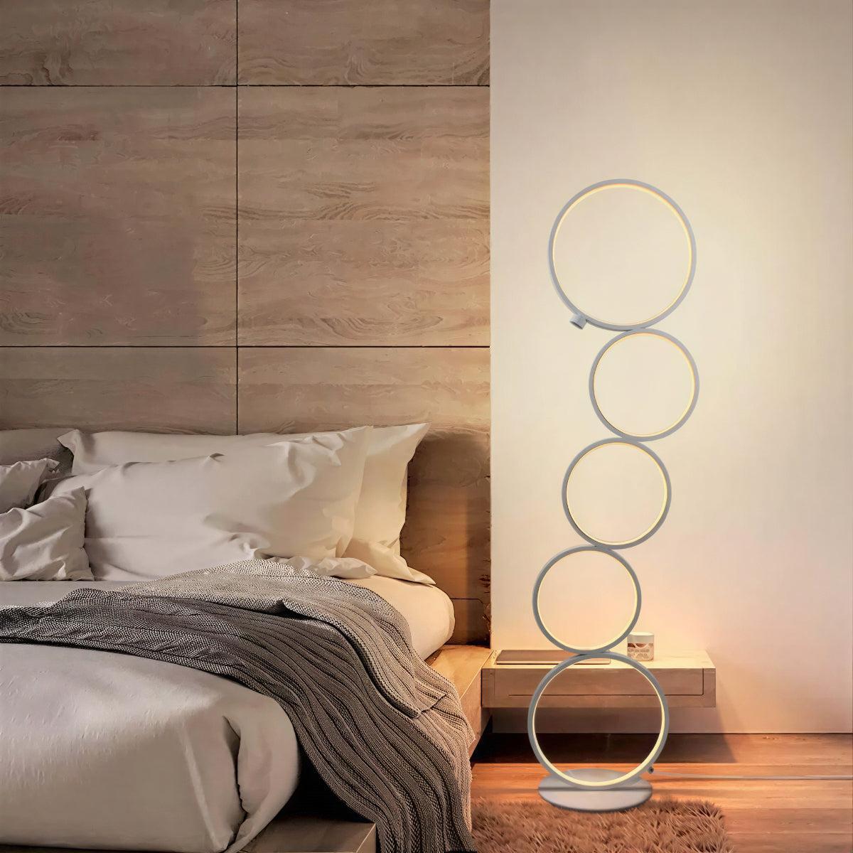 Modern Floor Lamp With Geometric Multi Ring Design