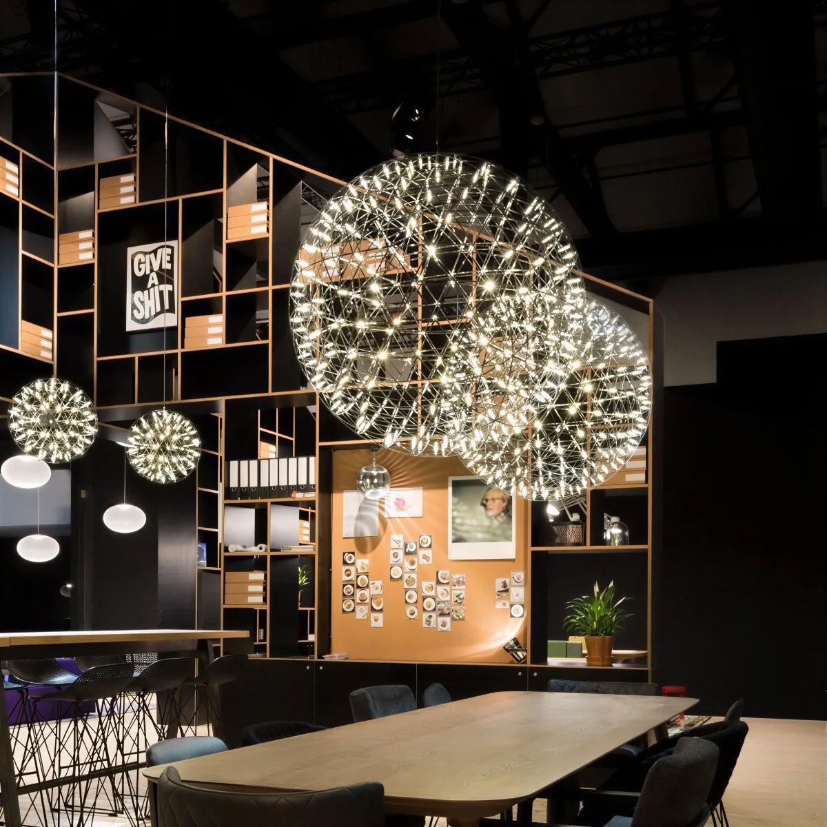 Modern Globe Chandelier With Geodesic Sphere Design