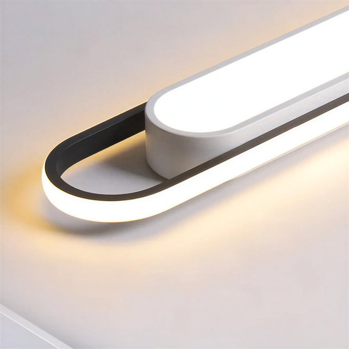 Modern Long Elongated Flush Ceiling Light With Ambient Glow