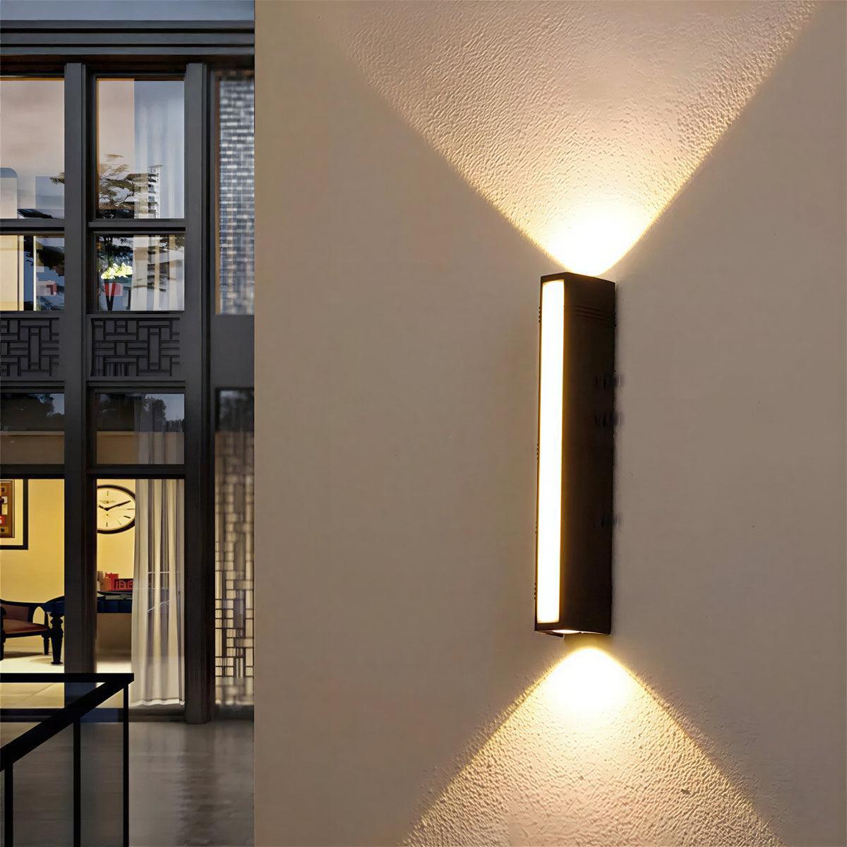 Modern Outdoor Tube Wall Light With Up Down Illumination