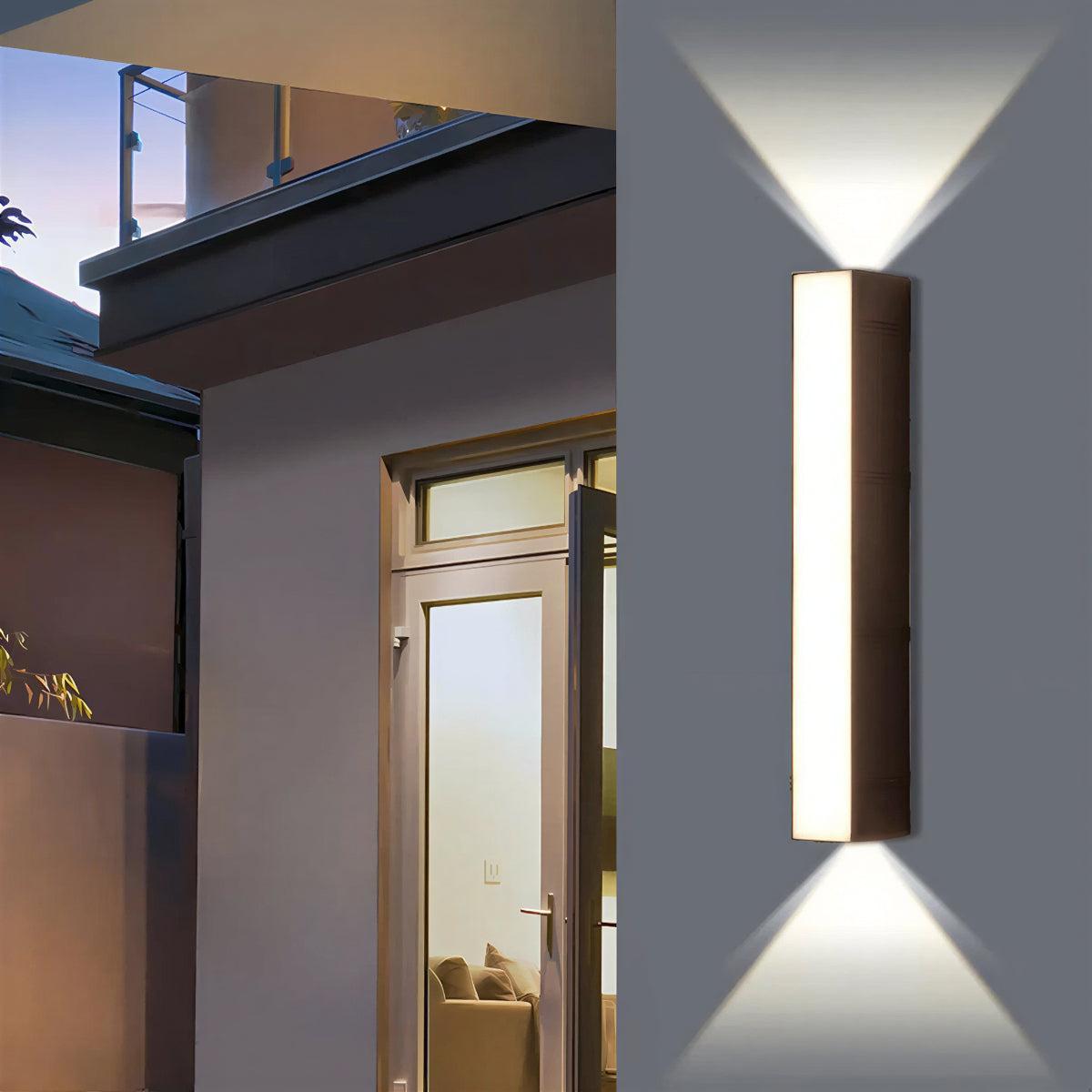 Modern Outdoor Tube Wall Light With Up Down Illumination