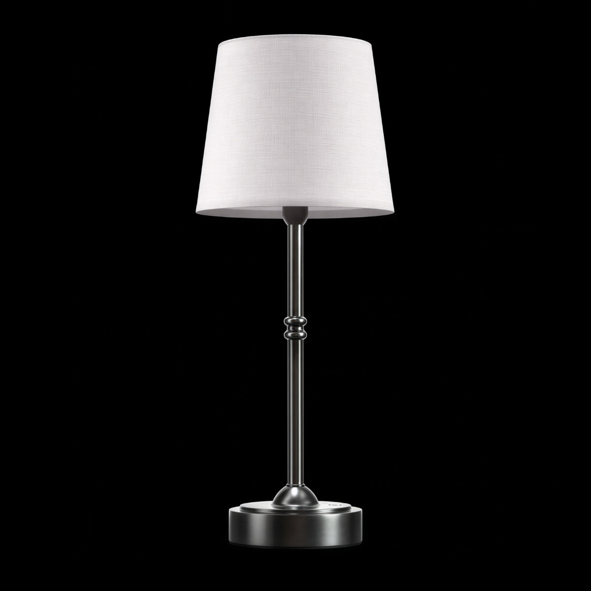 Modern Portable Rechargeable Table Lamp With Material Shade And Cordless Battery Design