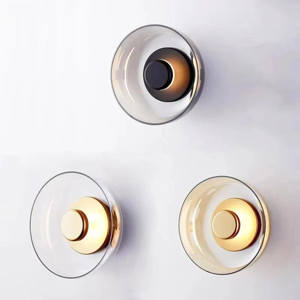 Modern Round Glass Shade Wall Light