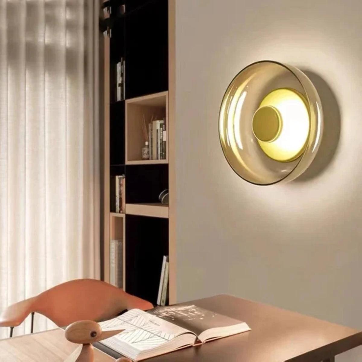 Modern Round Glass Shade Wall Light