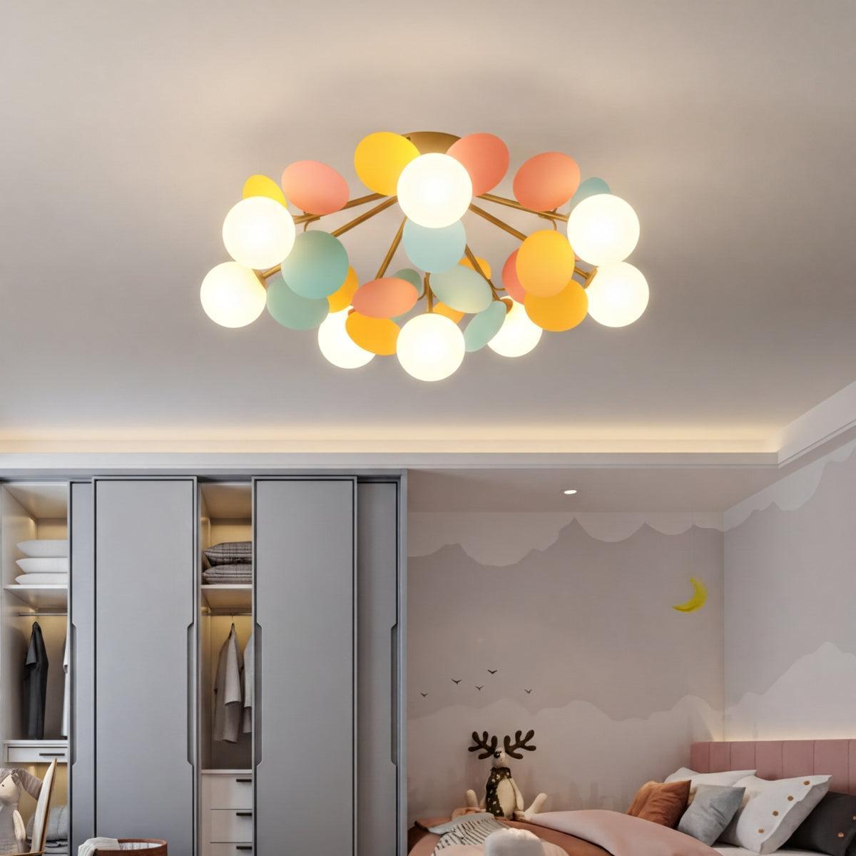 Modern Semi Flush Mount Ceiling Light With Spherical Globe Design