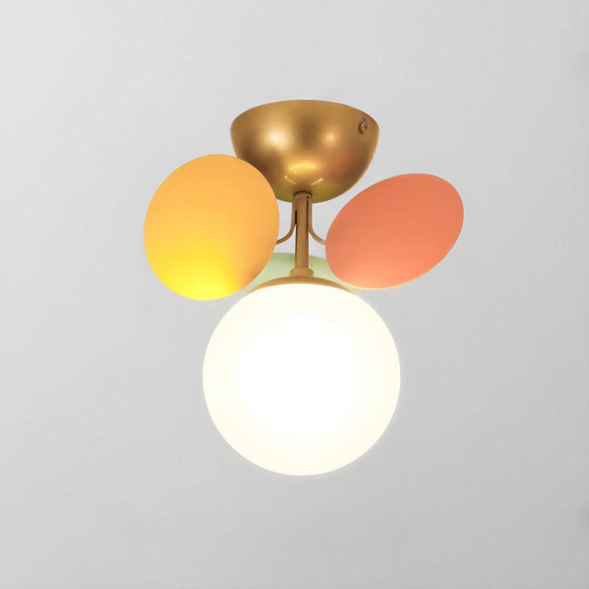 Modern Semi Flush Mount Ceiling Light With Spherical Globe Design