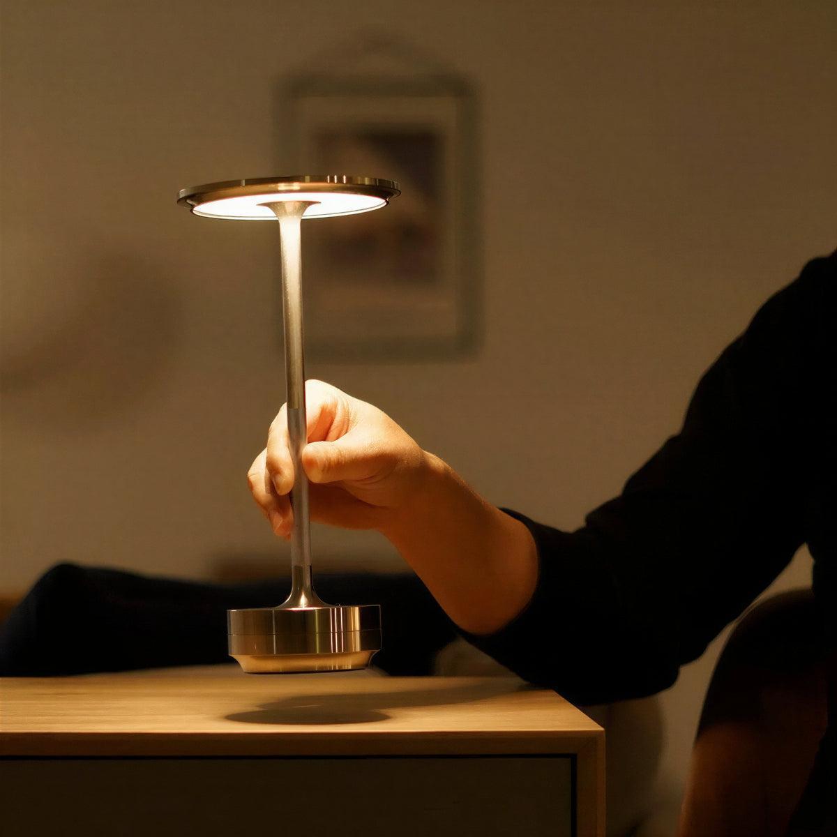 Modern Styled Rechargeable Table Lamp With Cordless Touch Dimming