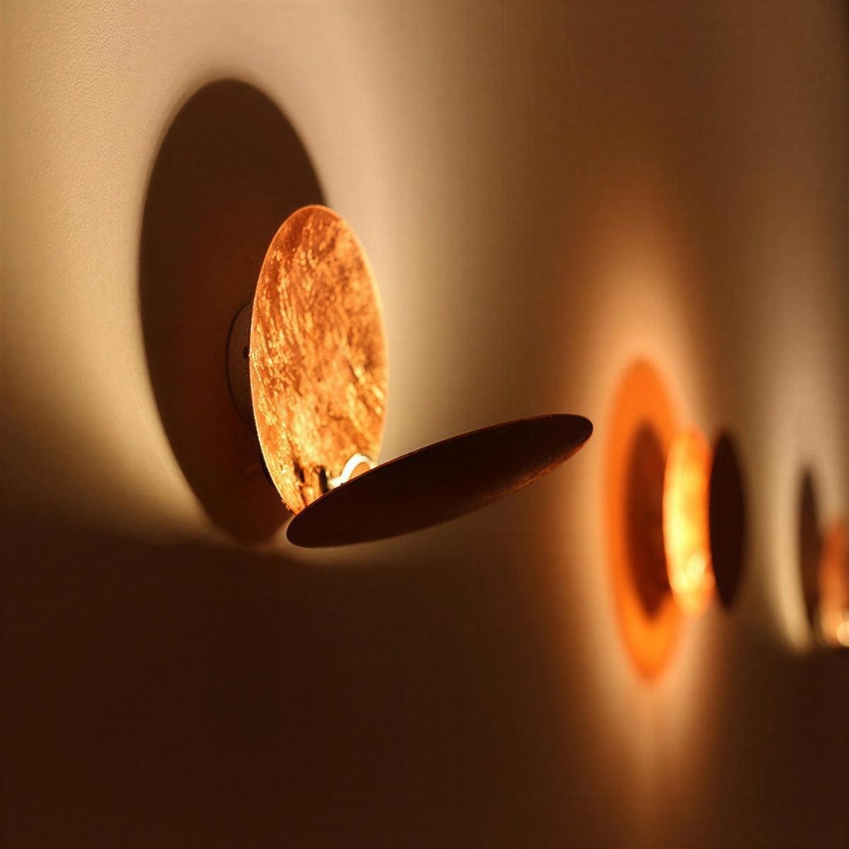 Modern Wall Light With Adjustable Rotating Solar Eclipse Design