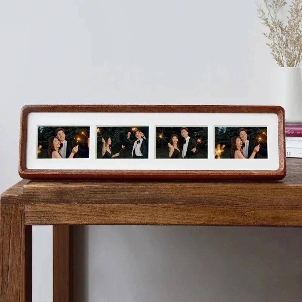 Multi Photo Frame With Wooden Gallery Collage Display