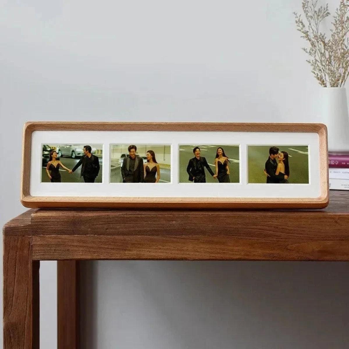 Multi Photo Frame With Wooden Gallery Collage Display