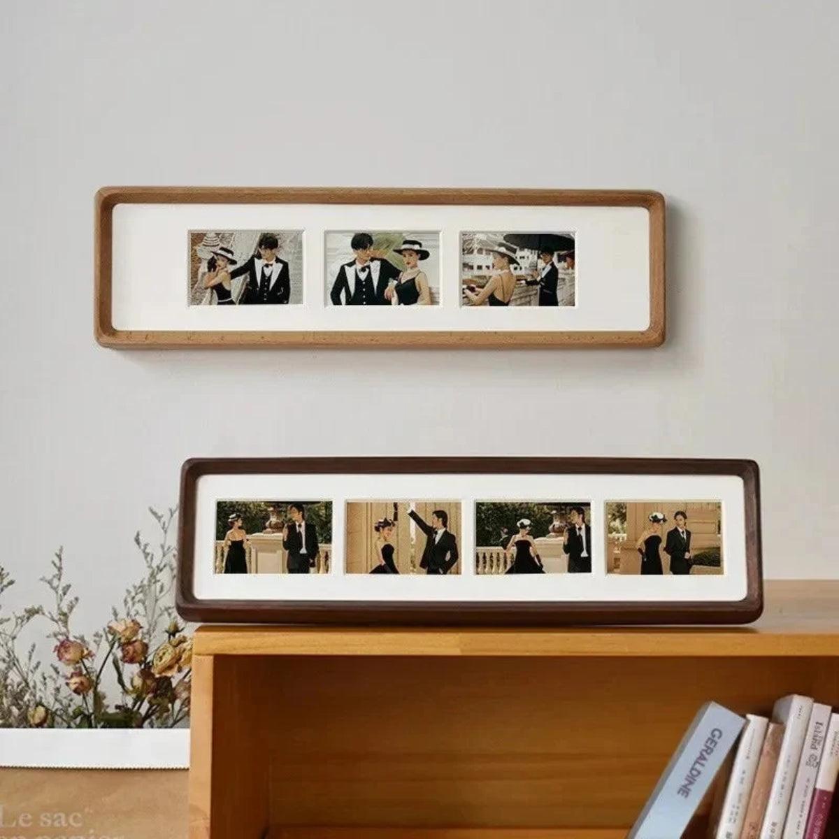Multi Photo Frame With Wooden Gallery Collage Display