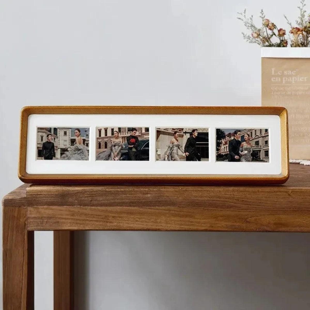 Multi Photo Frame With Wooden Gallery Collage Display