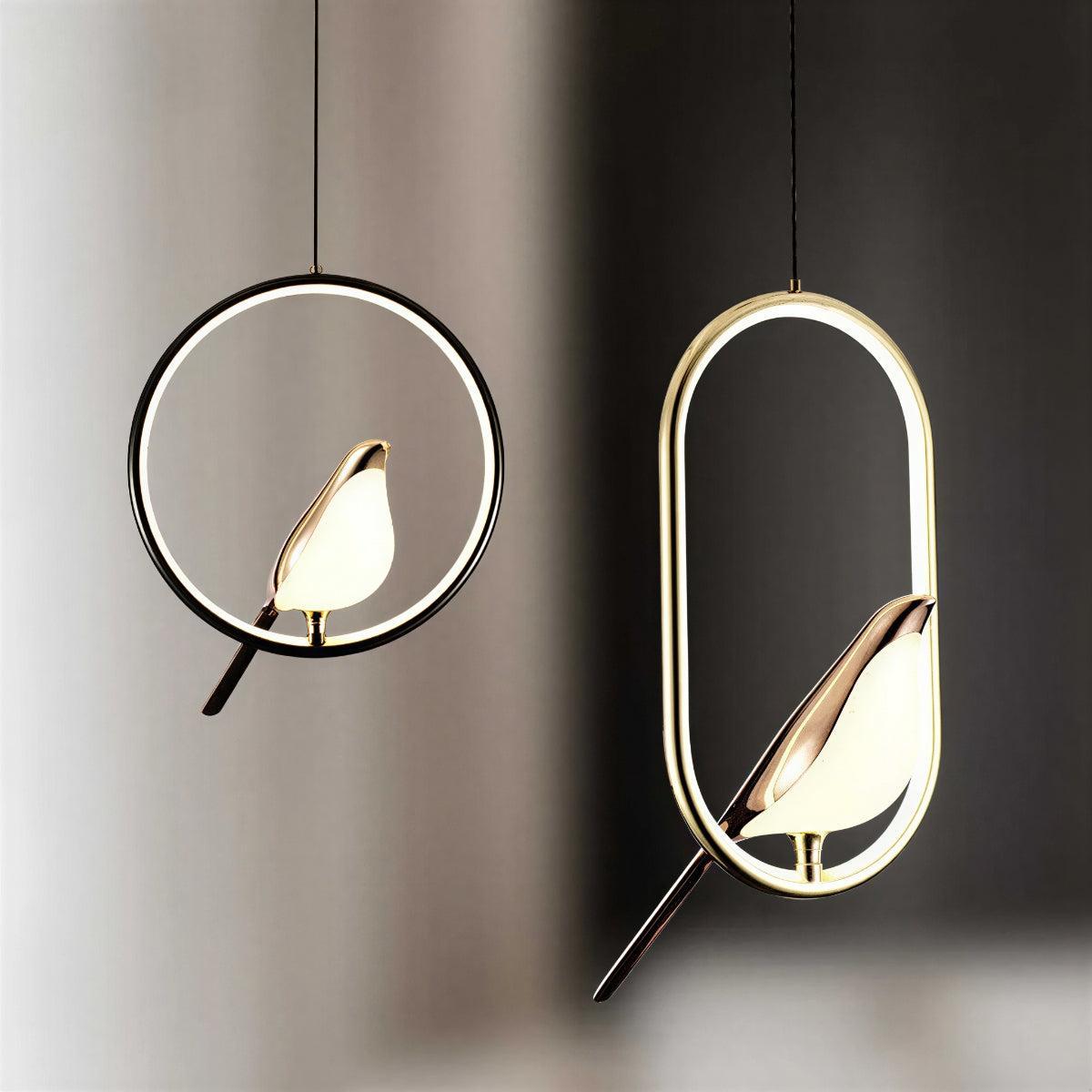 Nature-Inspired Bird Styled Sculptural Pendant Ceiling Light Fixture