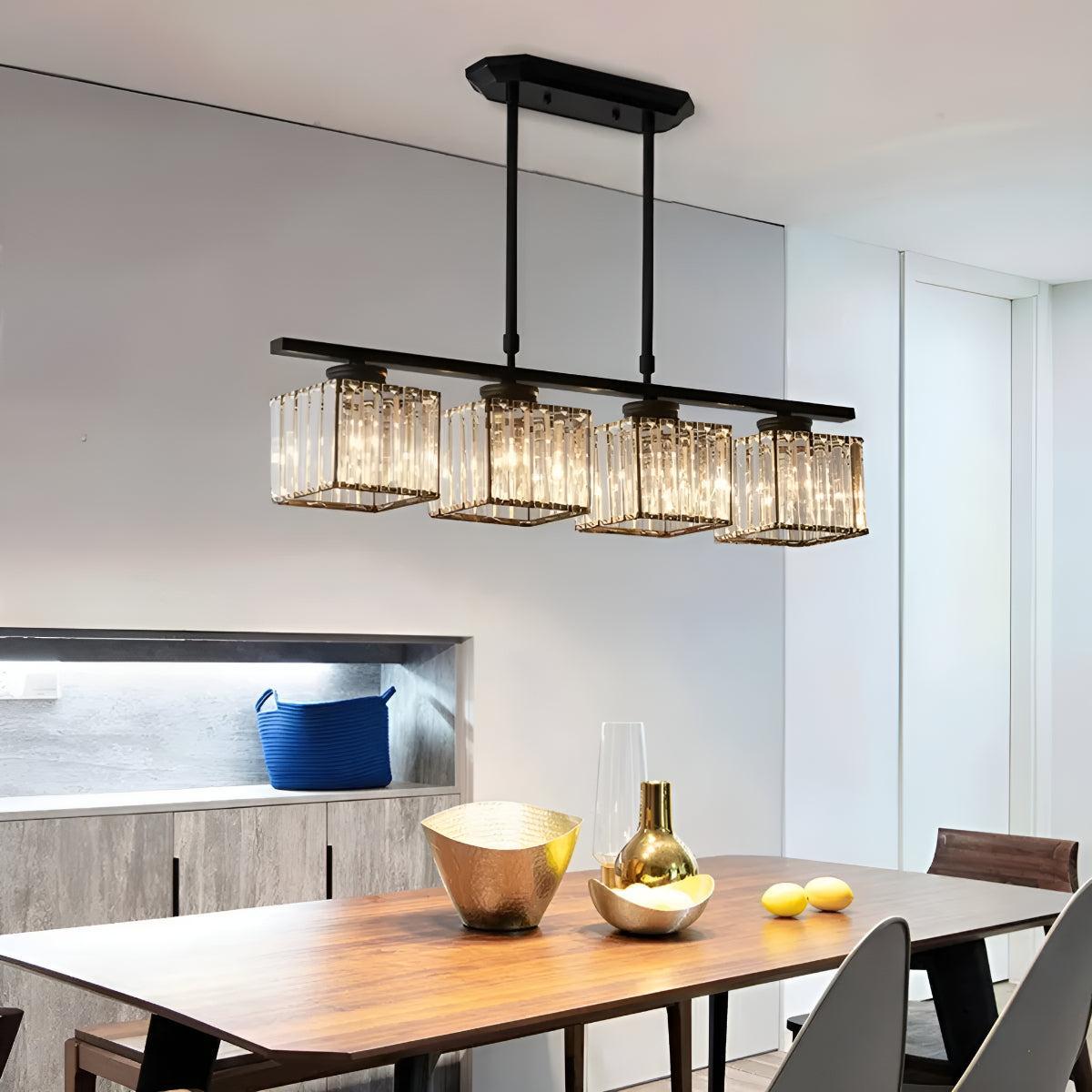 Nordic Kitchen Island Lighting With Glass Pendant Shades