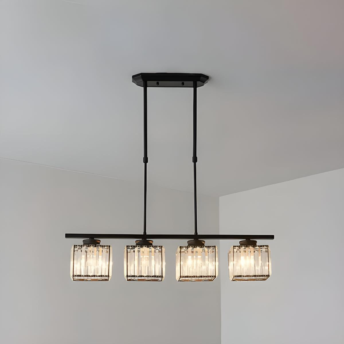 Nordic Kitchen Island Lighting With Glass Pendant Shades