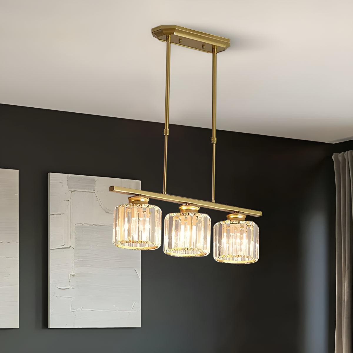 Nordic Kitchen Island Lighting With Glass Pendant Shades