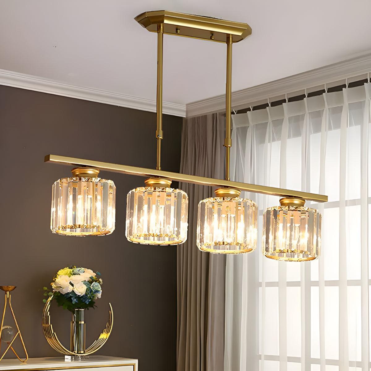 Nordic Kitchen Island Lighting With Glass Pendant Shades