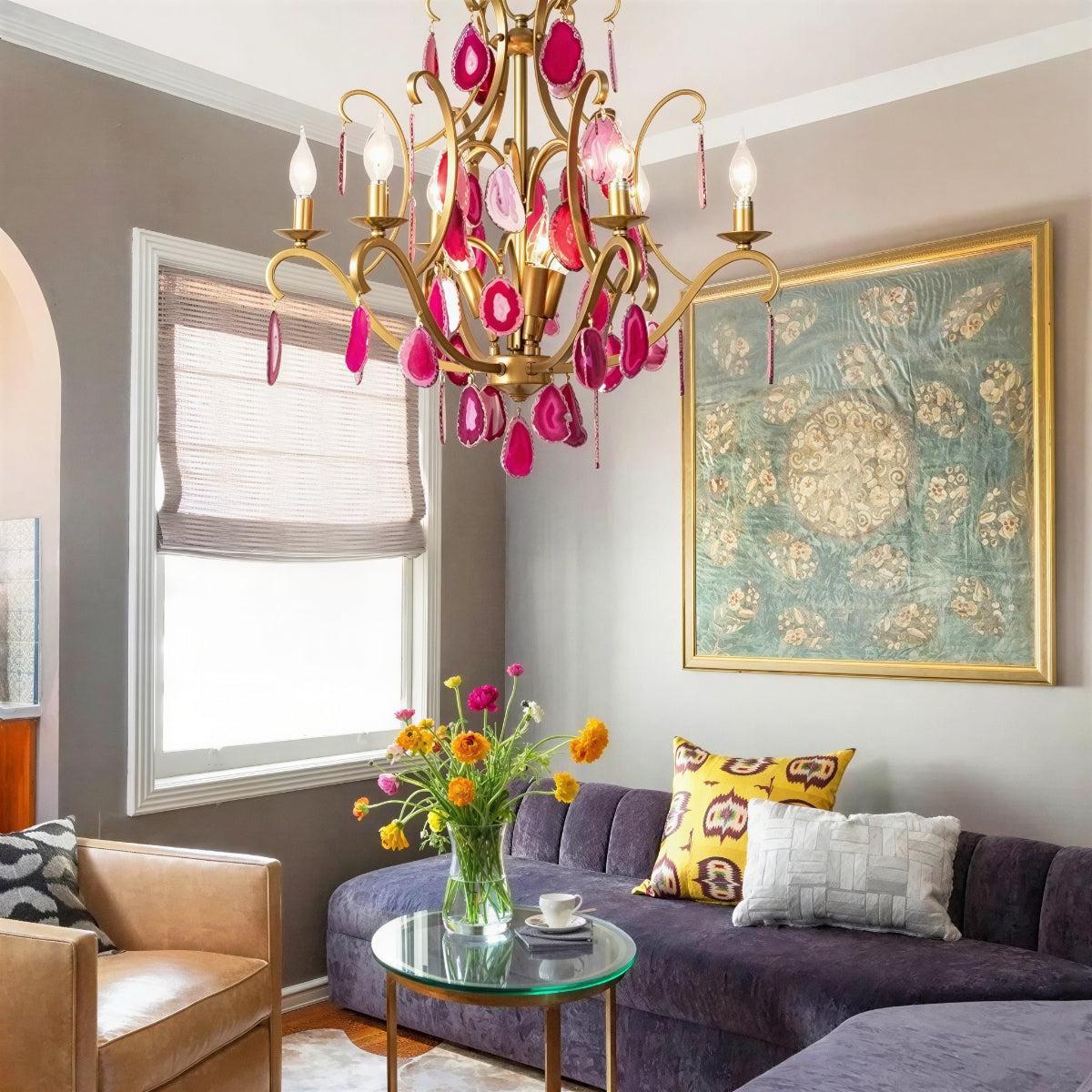 Ornate Crystal Chandelier Ceiling Pendant Light With Decorative Centrepiece