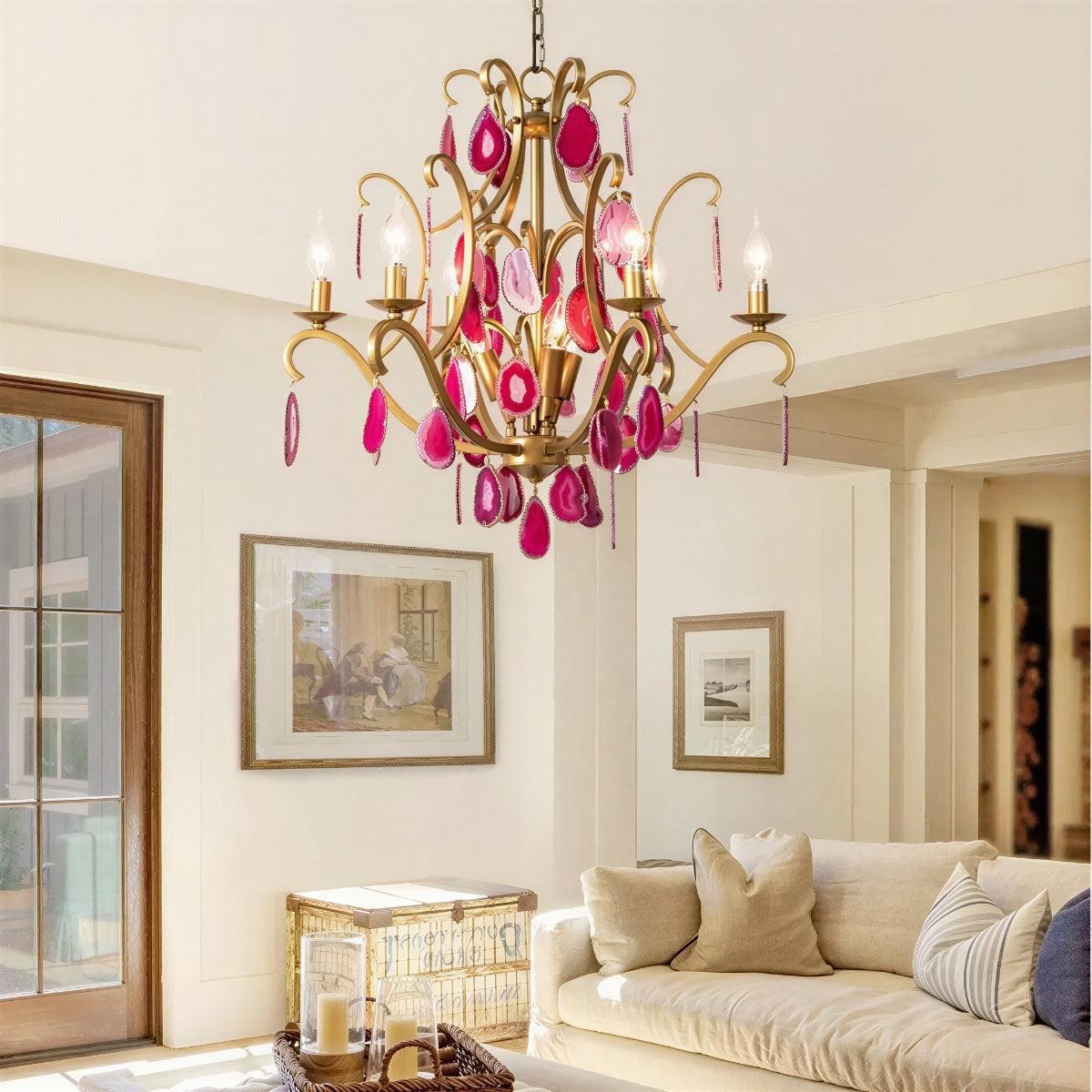 Ornate Crystal Chandelier Ceiling Pendant Light With Decorative Centrepiece