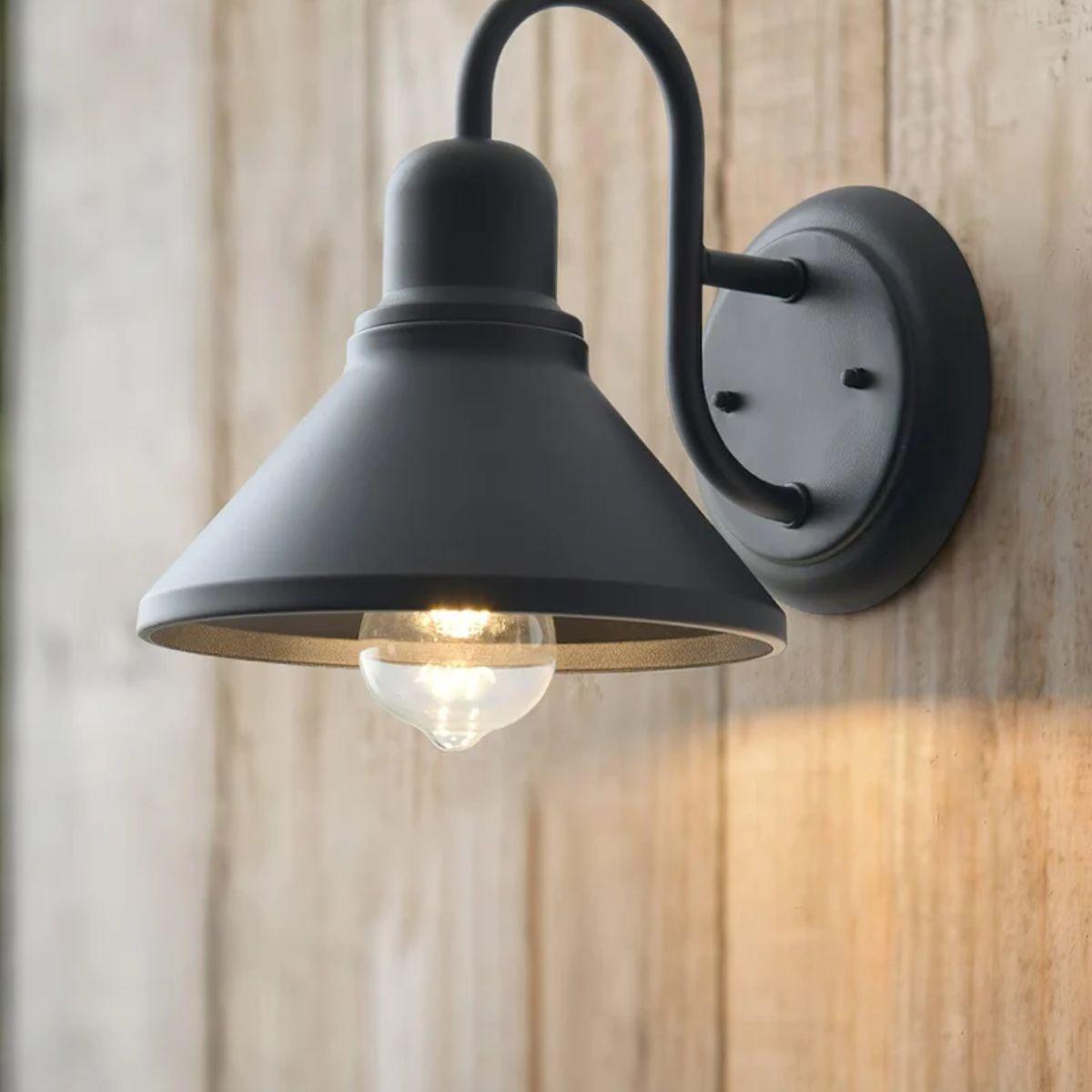 Outdoor Vintage Barn Wall Lantern With Gooseneck Arm Shade