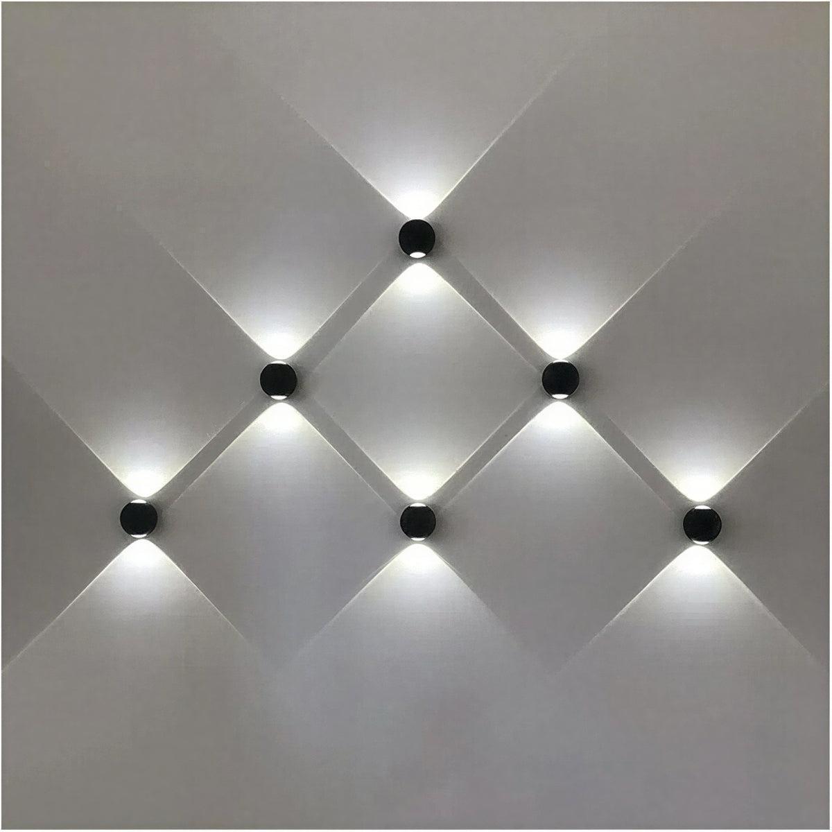 Outdoor Wall Light With Multi Beam Starburst And Geometric Pattern Effect