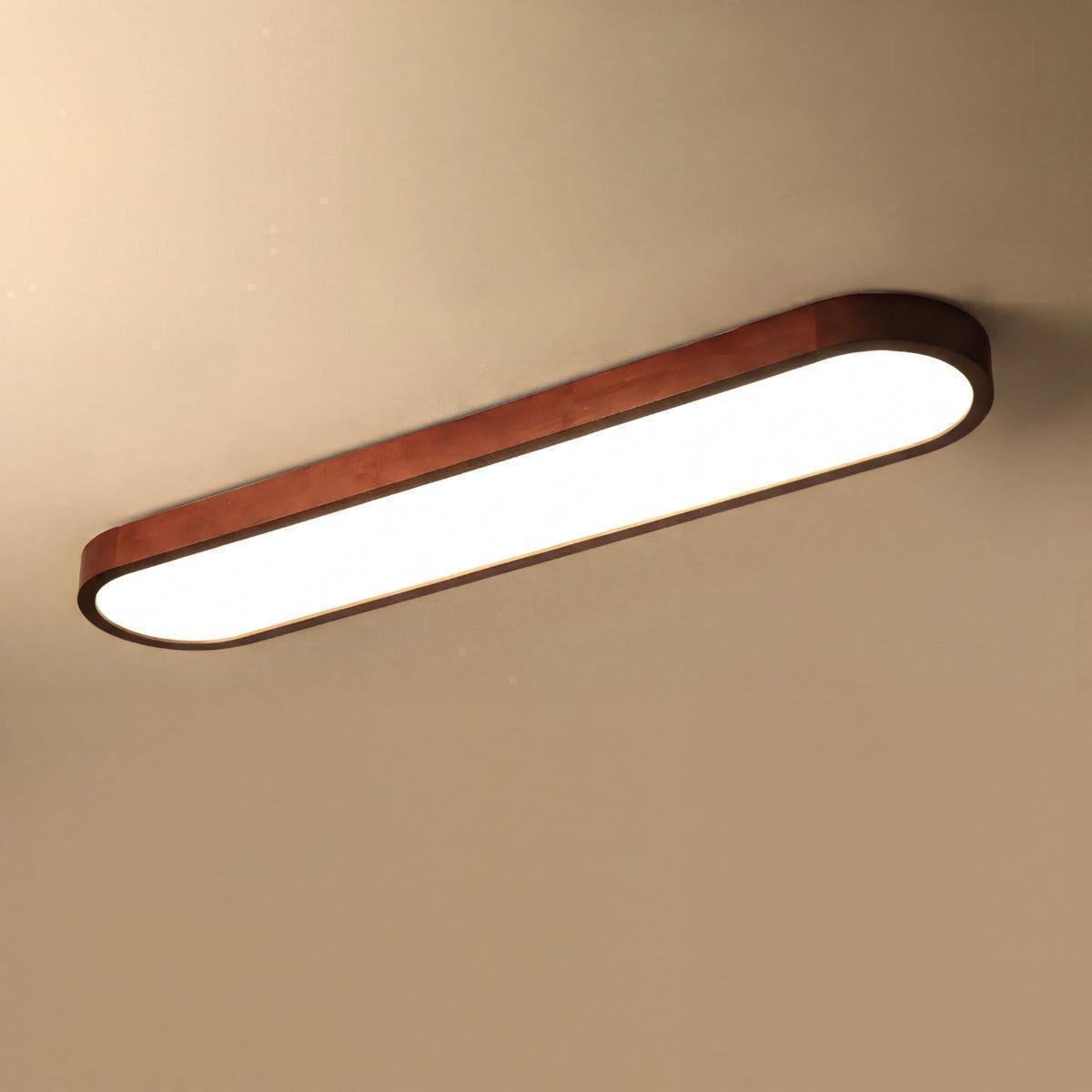 Oval Shaped Flush Mount Ceiling Light With Modern LED Linear Design