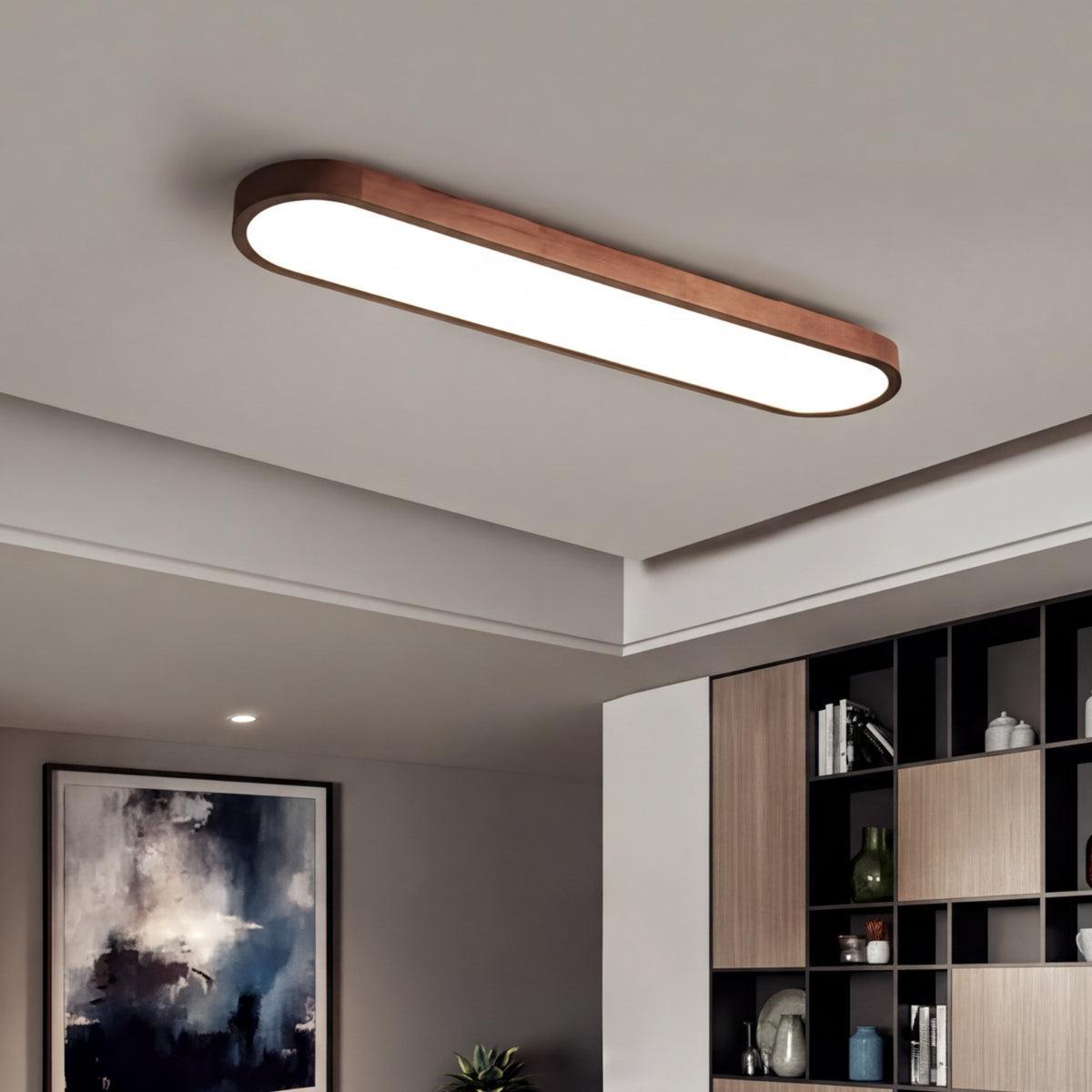 Oval Shaped Flush Mount Ceiling Light With Modern LED Linear Design