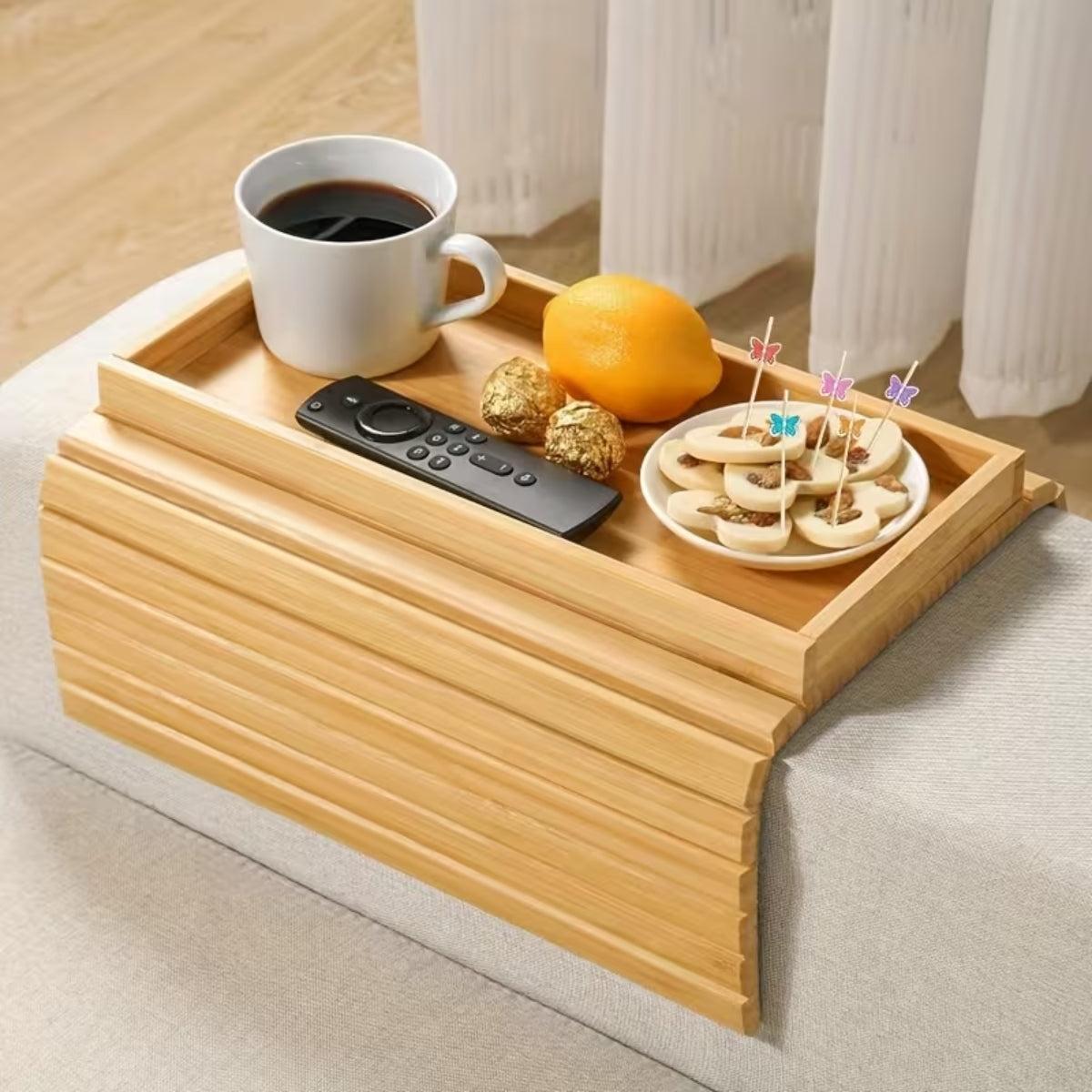 Over Armrest Sofa Tray Table Attachment For Food And Drink
