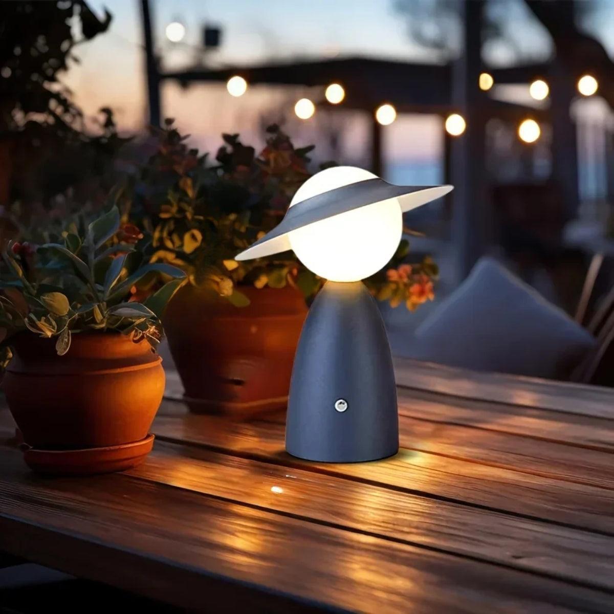 Person Styled Touch Control Table Lamp With Rechargeable Wireless Base