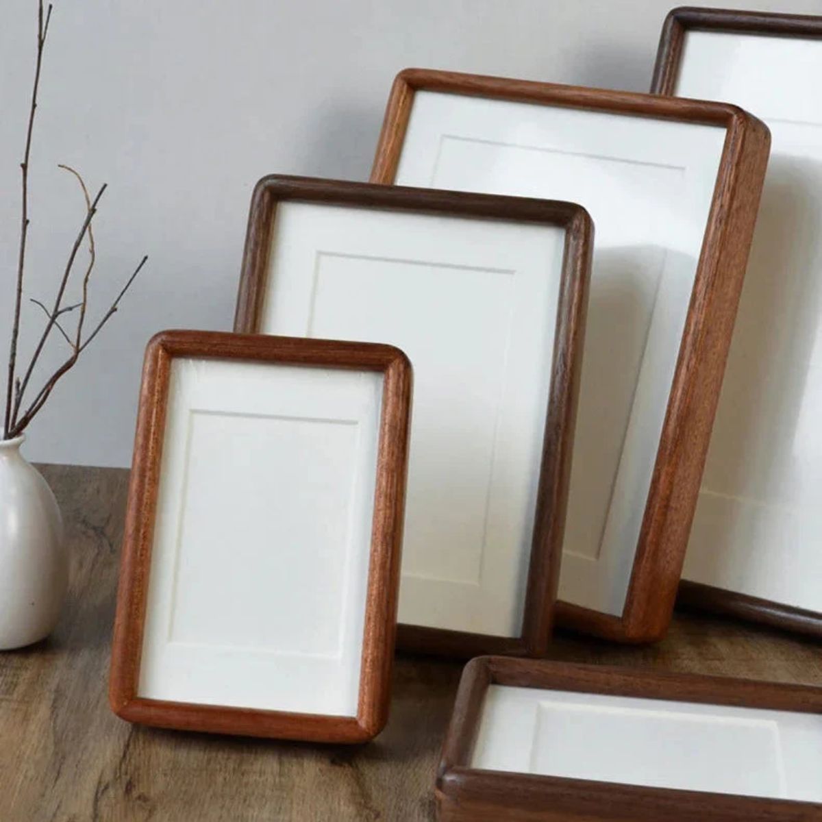 Photo Picture Display Frame Stand With Rounded Wood Corners