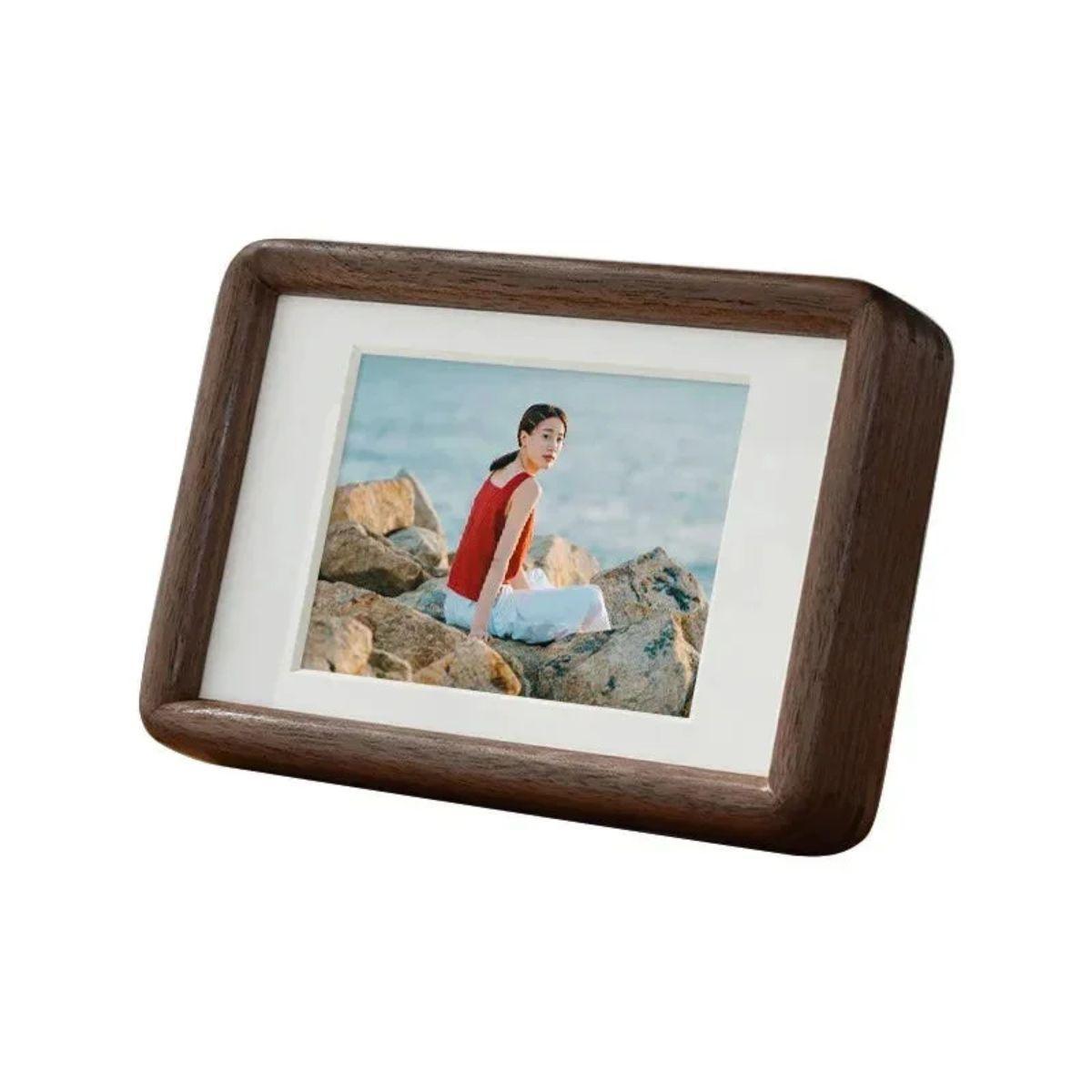 Photo Picture Display Frame Stand With Rounded Wood Corners