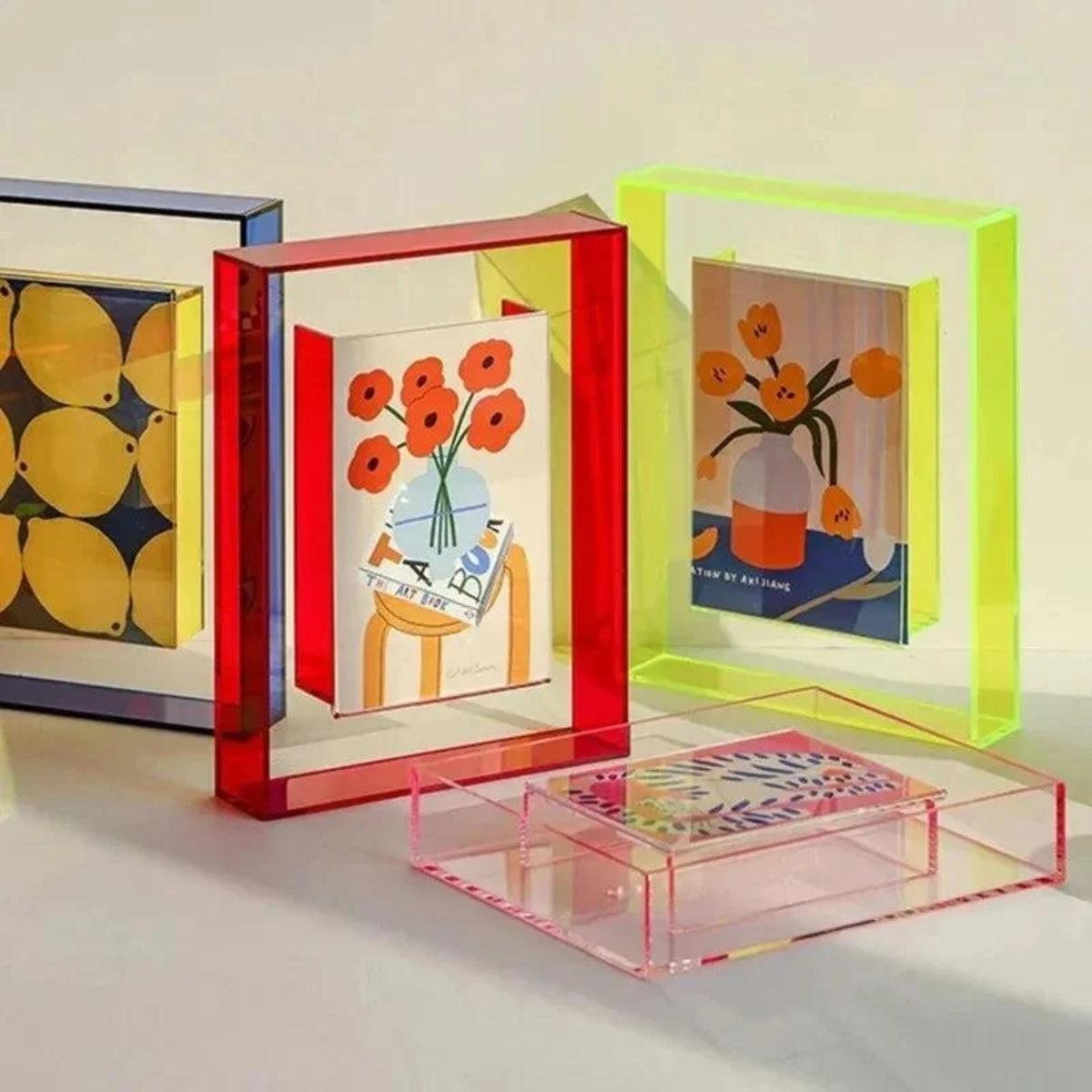 Picture Frame With Coloured Edge Design For Photos And Art