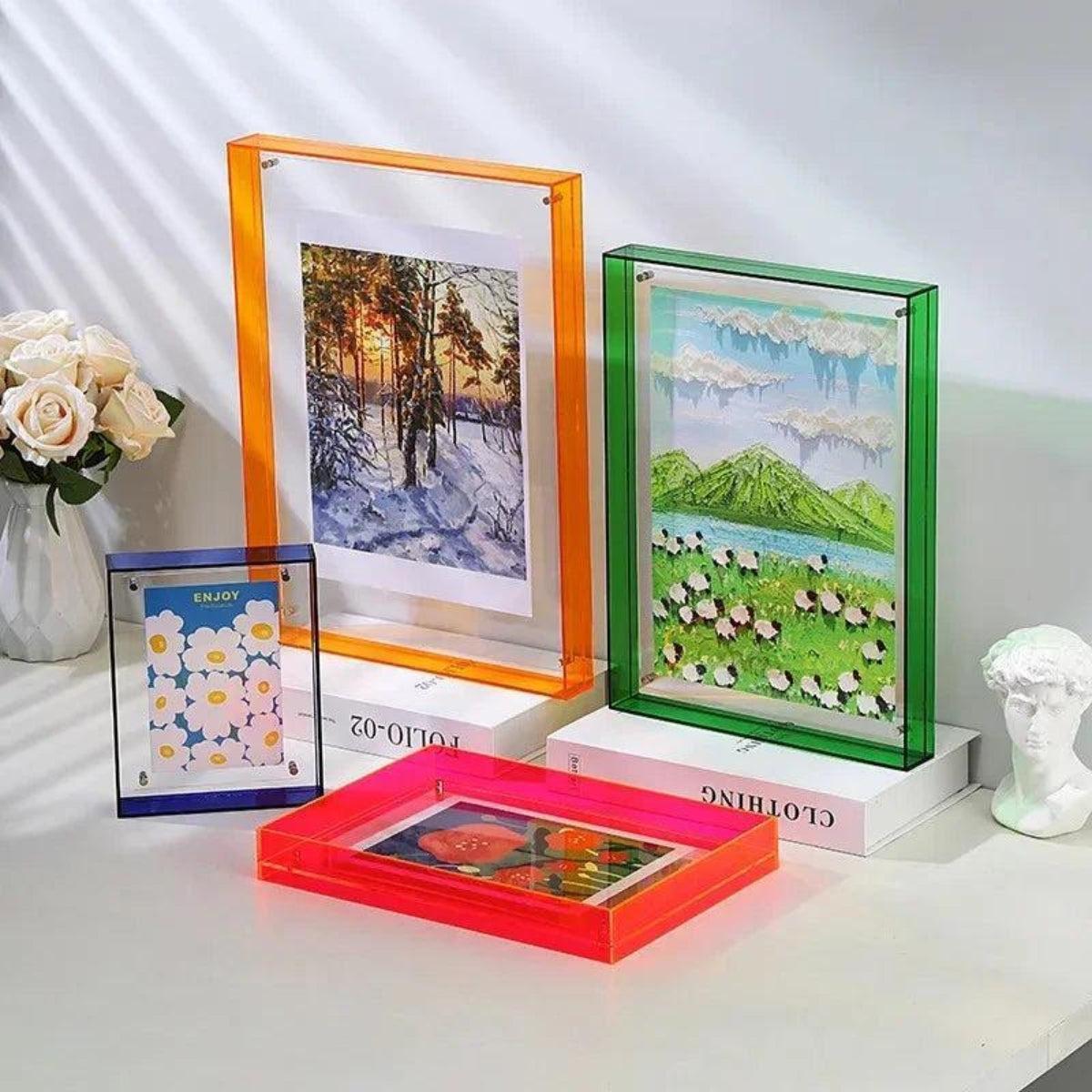 Picture Frame With Coloured Edge Design For Photos And Art