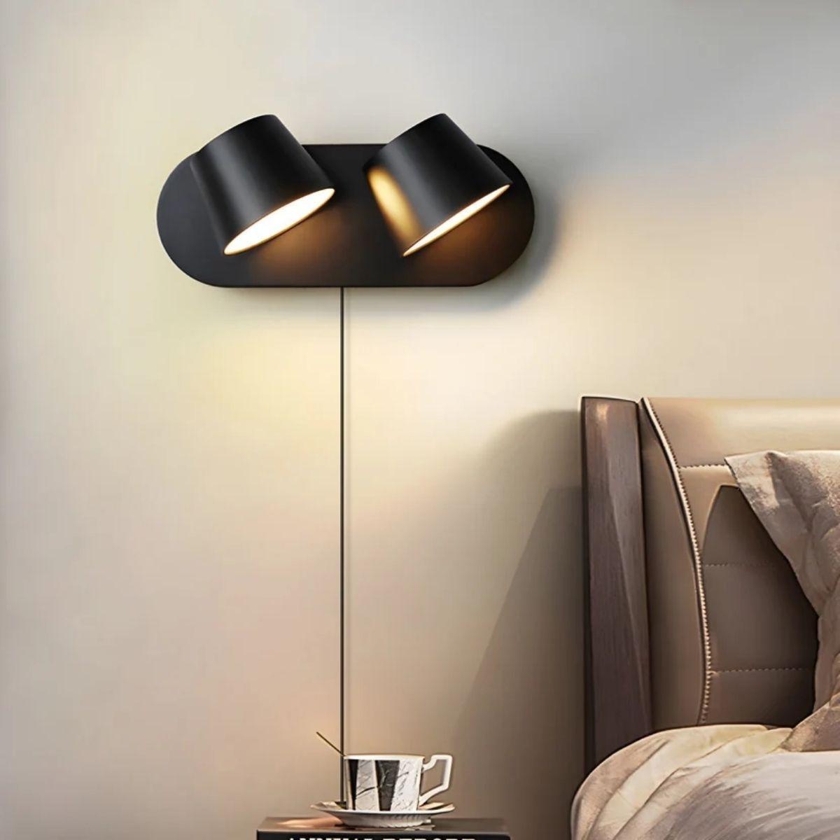 Plug In Wall Sconce Light For Bedroom With Adjustable Rotating Head