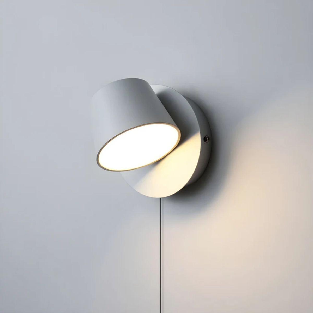 Plug In Wall Sconce Light For Bedroom With Adjustable Rotating Head