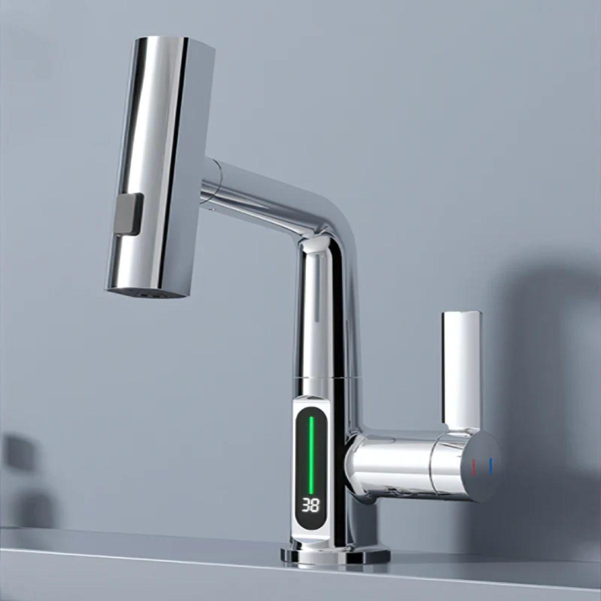 Pull Out Kitchen Mixer Tap With Temperature Display