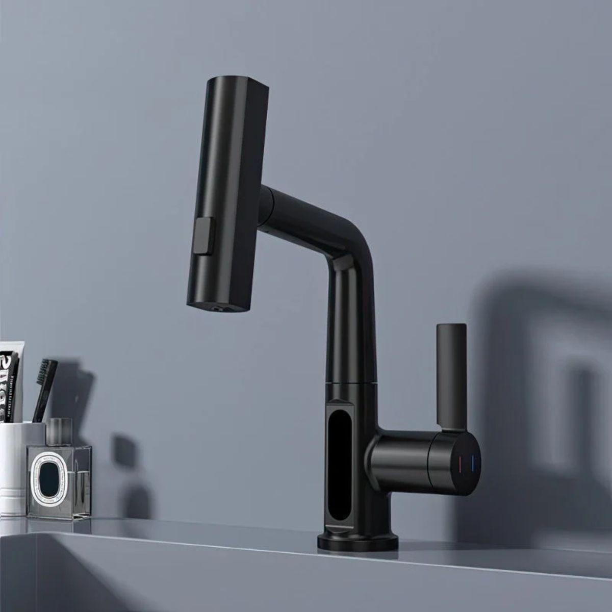 Pull Out Kitchen Mixer Tap With Temperature Display