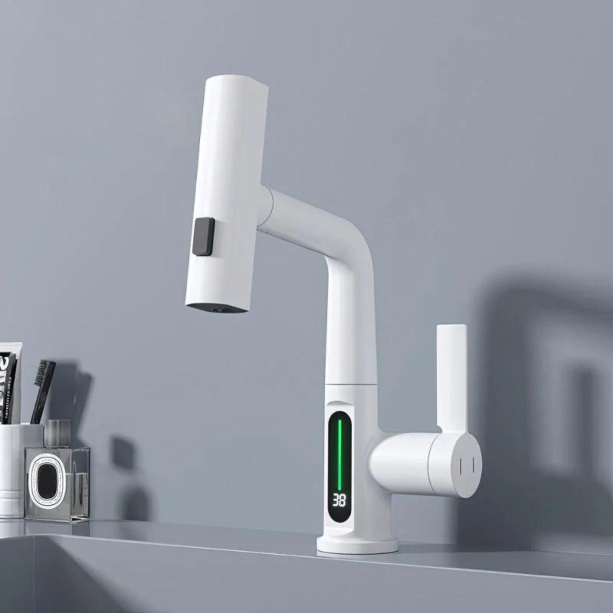 Pull Out Kitchen Mixer Tap With Temperature Display
