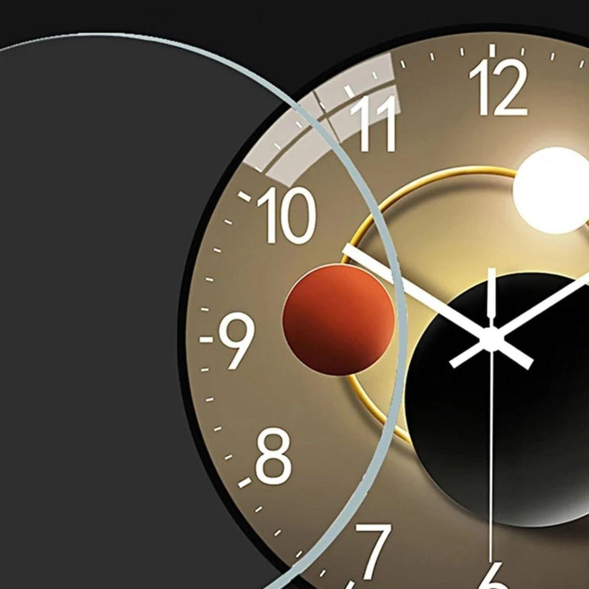 Quiet Modern Wall Clock With Luminous Glass Face Design