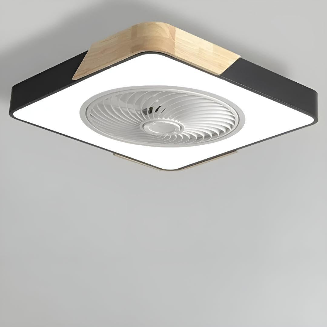 Quiet Semi Flush Bladeless Ceiling Fan Light and Remote Control