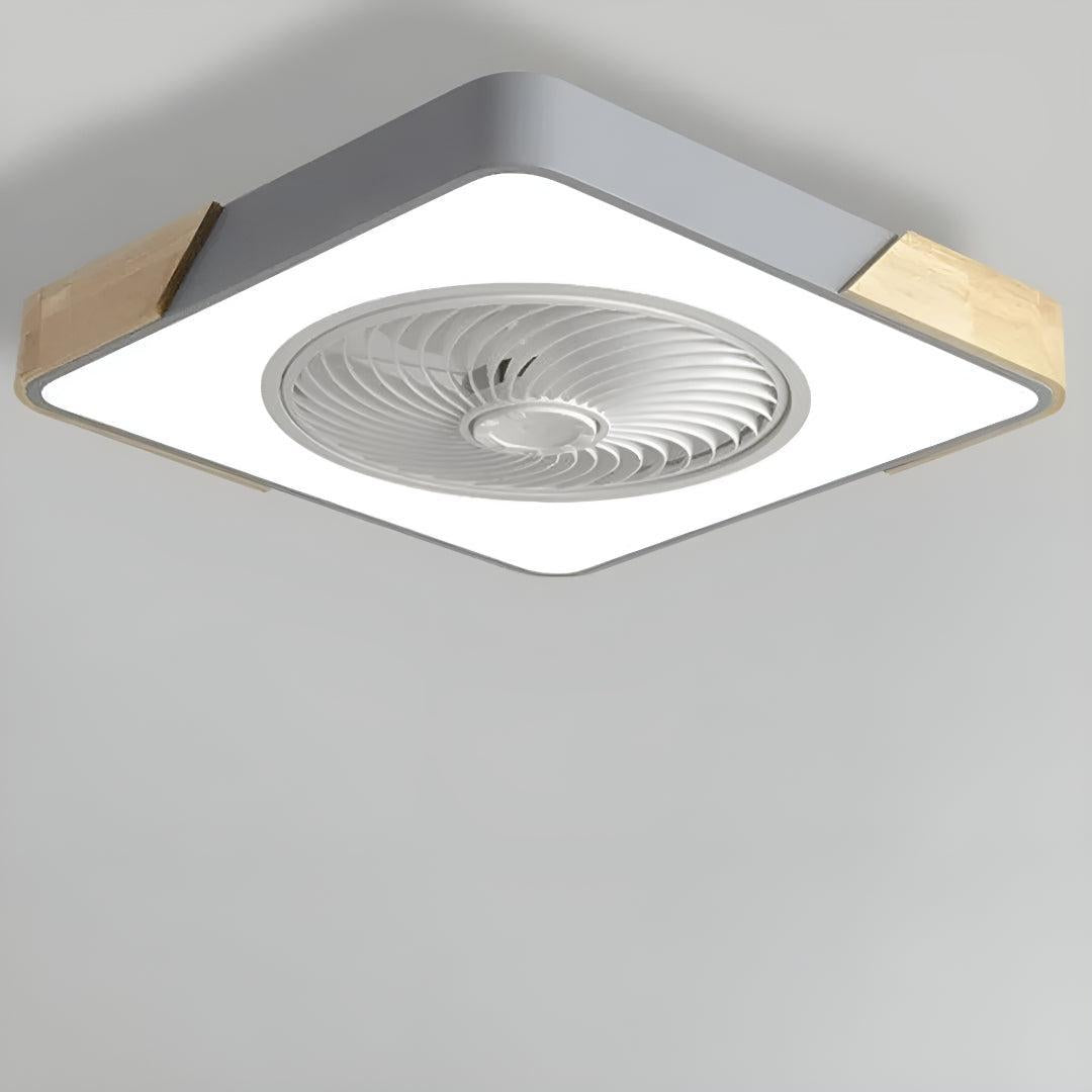 Quiet Semi Flush Bladeless Ceiling Fan Light and Remote Control