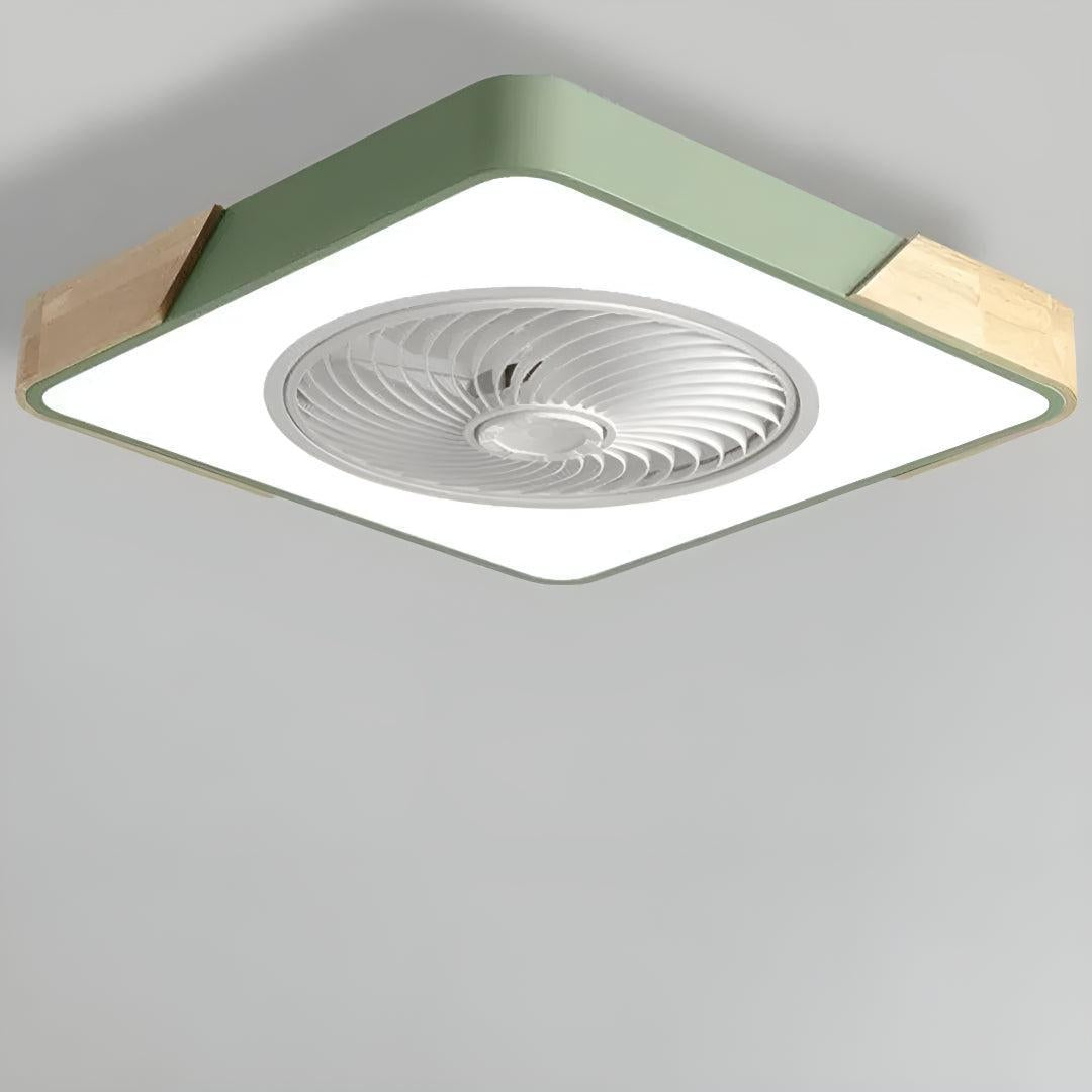 Quiet Semi Flush Bladeless Ceiling Fan Light and Remote Control