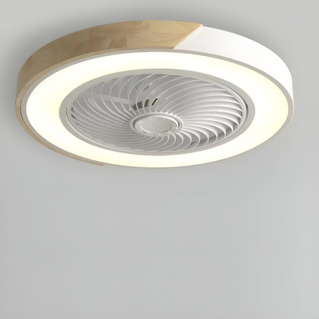 Quiet Semi Flush Bladeless Ceiling Fan Light and Remote Control