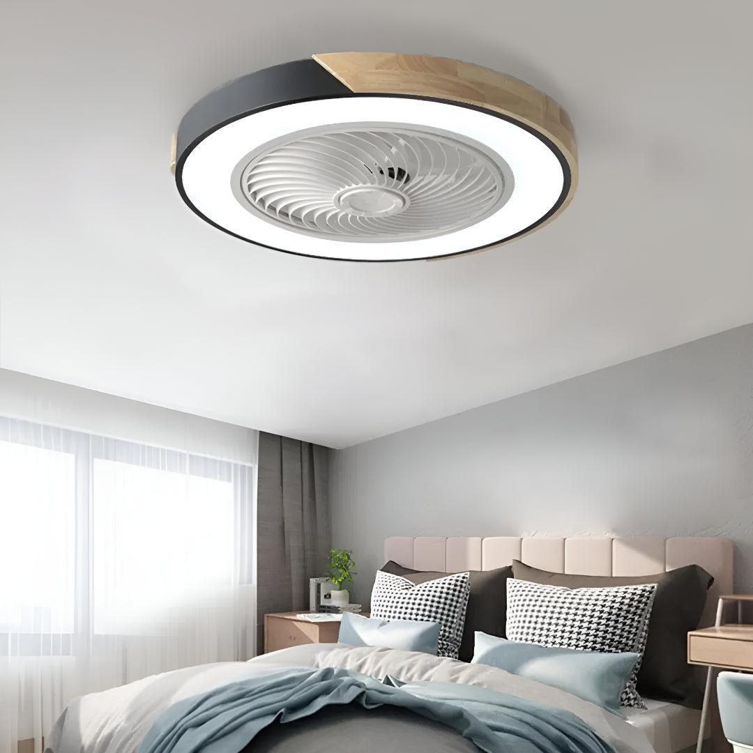 Quiet Semi Flush Bladeless Ceiling Fan Light and Remote Control