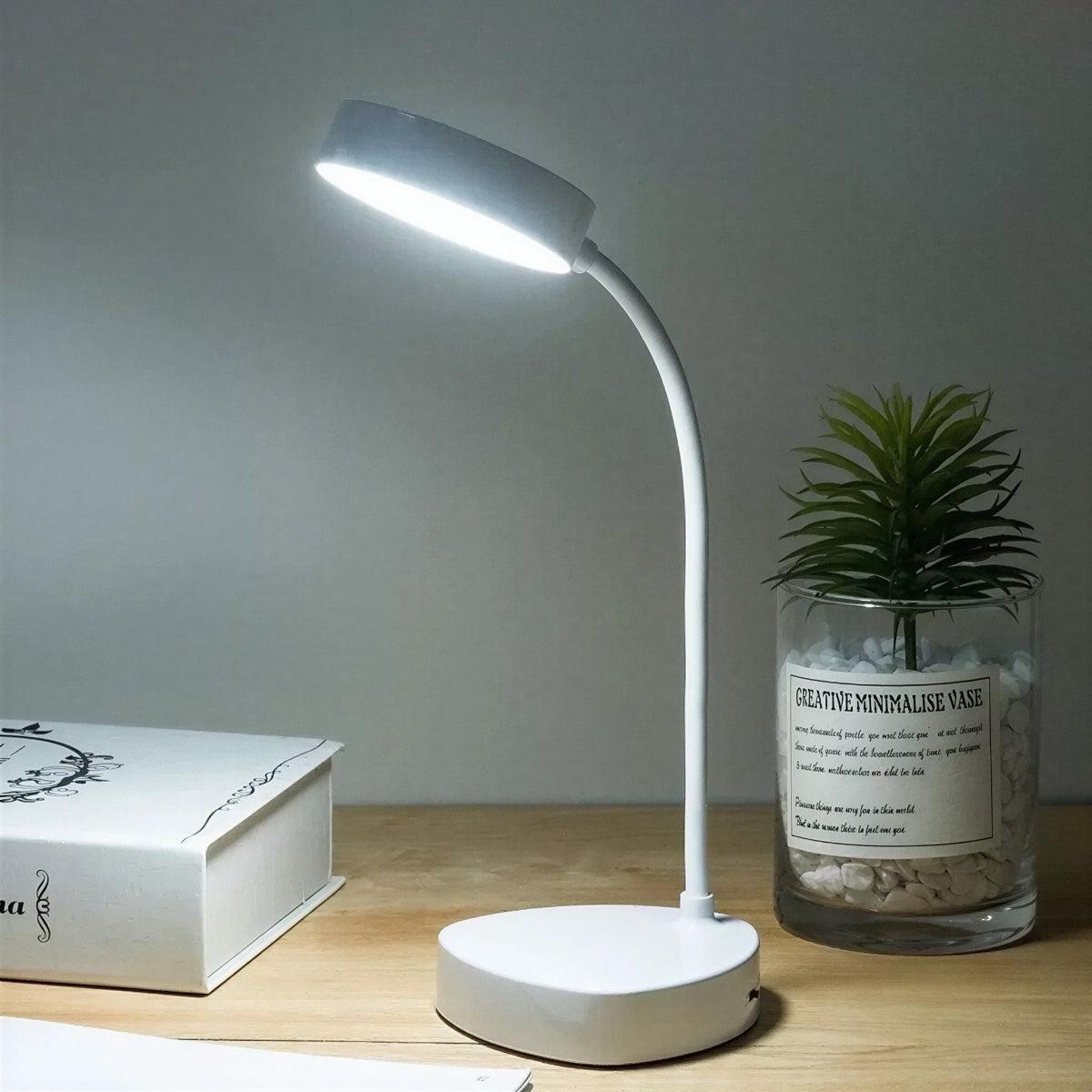Rechargeable Bedside Table Lamp With Adjustable Gooseneck And Touch Sensor