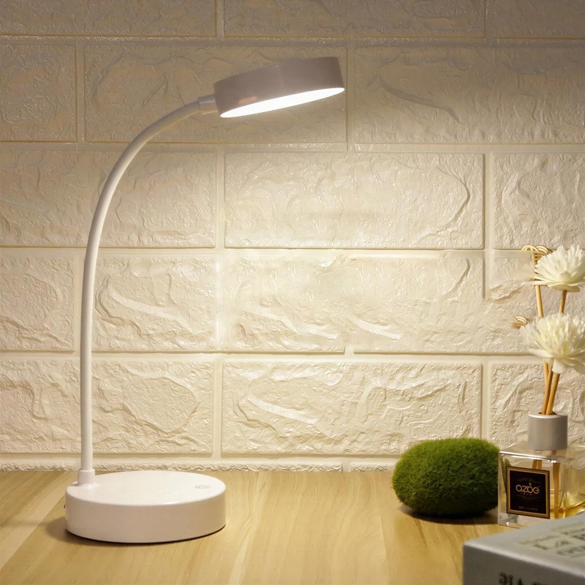 Rechargeable Bedside Table Lamp With Adjustable Gooseneck And Touch Sensor